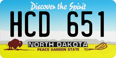 ND license plate HCD651