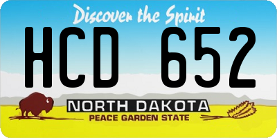 ND license plate HCD652