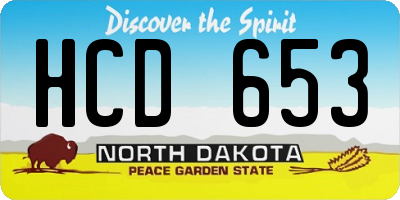 ND license plate HCD653