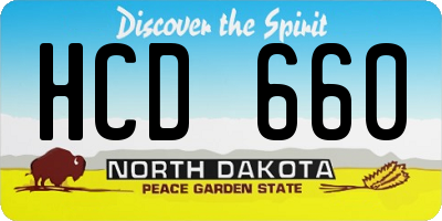 ND license plate HCD660