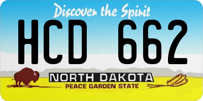 ND license plate HCD662