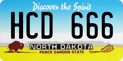 ND license plate HCD666