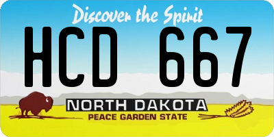 ND license plate HCD667