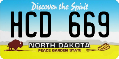 ND license plate HCD669