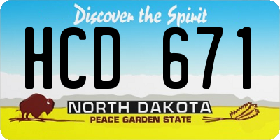 ND license plate HCD671