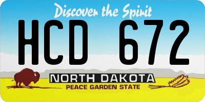 ND license plate HCD672