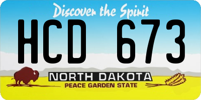 ND license plate HCD673