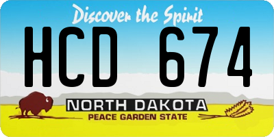 ND license plate HCD674