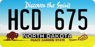 ND license plate HCD675