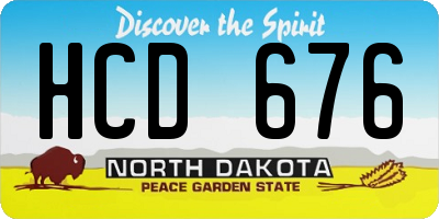 ND license plate HCD676