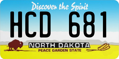 ND license plate HCD681