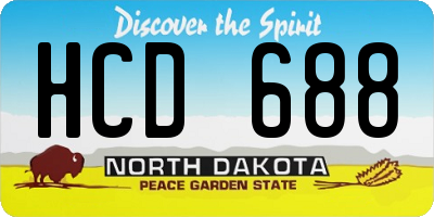 ND license plate HCD688