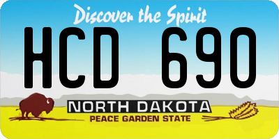 ND license plate HCD690