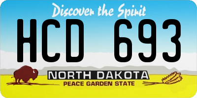 ND license plate HCD693