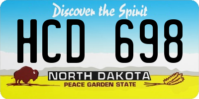 ND license plate HCD698