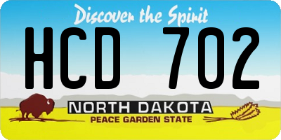 ND license plate HCD702