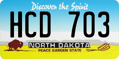 ND license plate HCD703