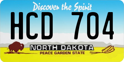 ND license plate HCD704