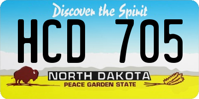 ND license plate HCD705