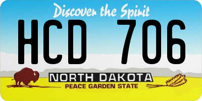 ND license plate HCD706