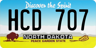 ND license plate HCD707