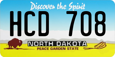 ND license plate HCD708