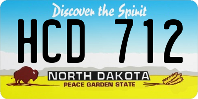 ND license plate HCD712