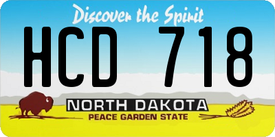 ND license plate HCD718