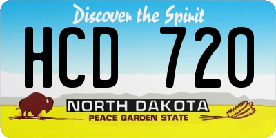 ND license plate HCD720