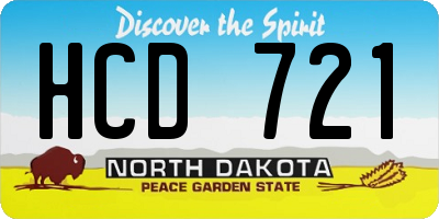 ND license plate HCD721