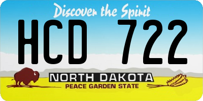 ND license plate HCD722