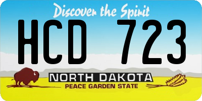 ND license plate HCD723