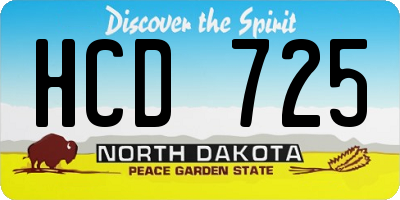 ND license plate HCD725