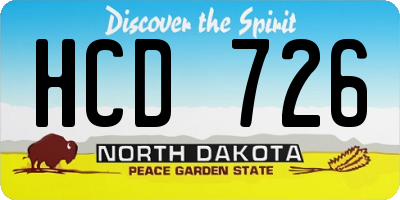 ND license plate HCD726