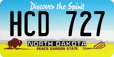 ND license plate HCD727