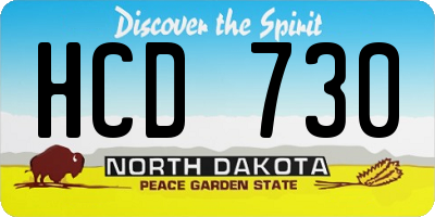 ND license plate HCD730