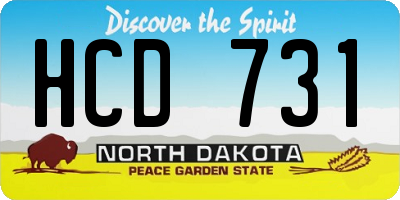 ND license plate HCD731