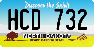 ND license plate HCD732