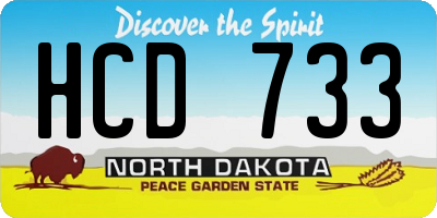 ND license plate HCD733