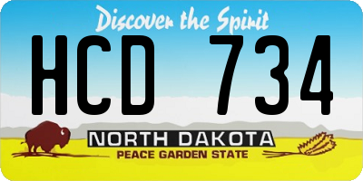 ND license plate HCD734