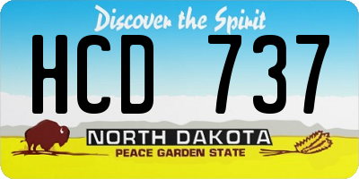 ND license plate HCD737