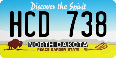 ND license plate HCD738