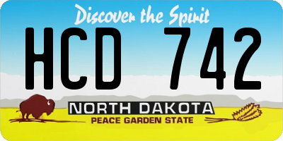 ND license plate HCD742