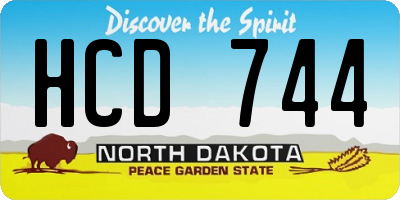 ND license plate HCD744