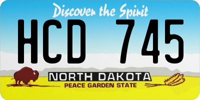 ND license plate HCD745