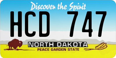 ND license plate HCD747