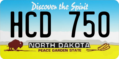 ND license plate HCD750