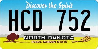 ND license plate HCD752