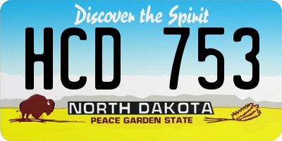 ND license plate HCD753