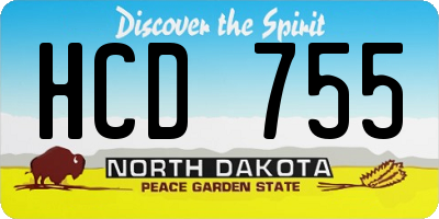 ND license plate HCD755